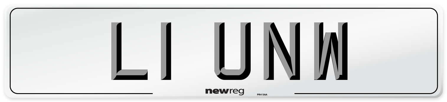L1 UNW Number Plate from New Reg